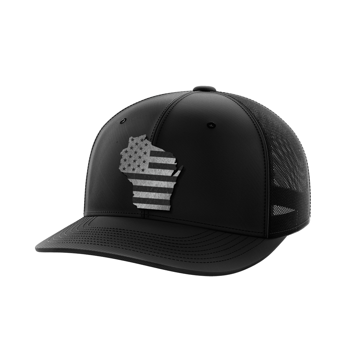 Wisconsin United Hats Hat Greater Half Black/Black Black Leatherette Wisconsin