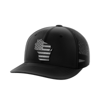 Thumbnail for Wisconsin United Hats Hat Greater Half Black/Black Black Leatherette Wisconsin