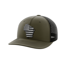 Thumbnail for Wisconsin United Hats Hat Greater Half OD Green/Black Black Leatherette Wisconsin