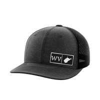 Thumbnail for West Virginia Homegrown Hats Hat Greater Half Heather Black/Black Black Leatherette West Virginia