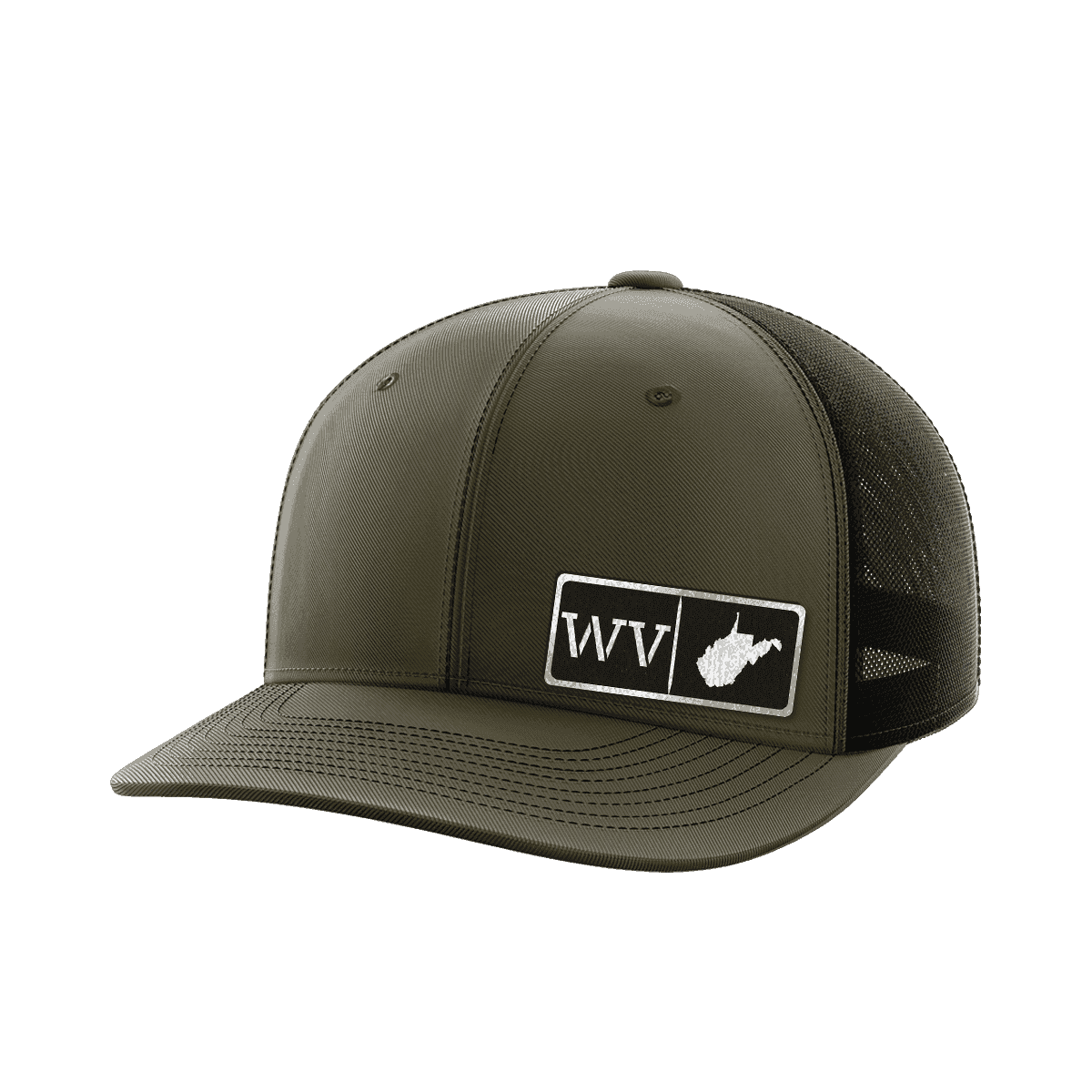 West Virginia Homegrown Hats Hat Greater Half OD Green/Black Black Leatherette West Virginia