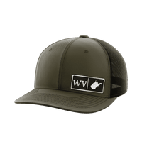 Thumbnail for West Virginia Homegrown Hats Hat Greater Half OD Green/Black Black Leatherette West Virginia