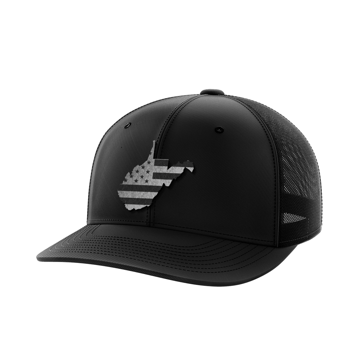 West Virginia United Hats Hat Greater Half Black/Black Black Leatherette West Virginia