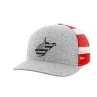 Thumbnail for West Virginia United Hats Hat Greater Half Heather Grey/Flag Black Leatherette West Virginia