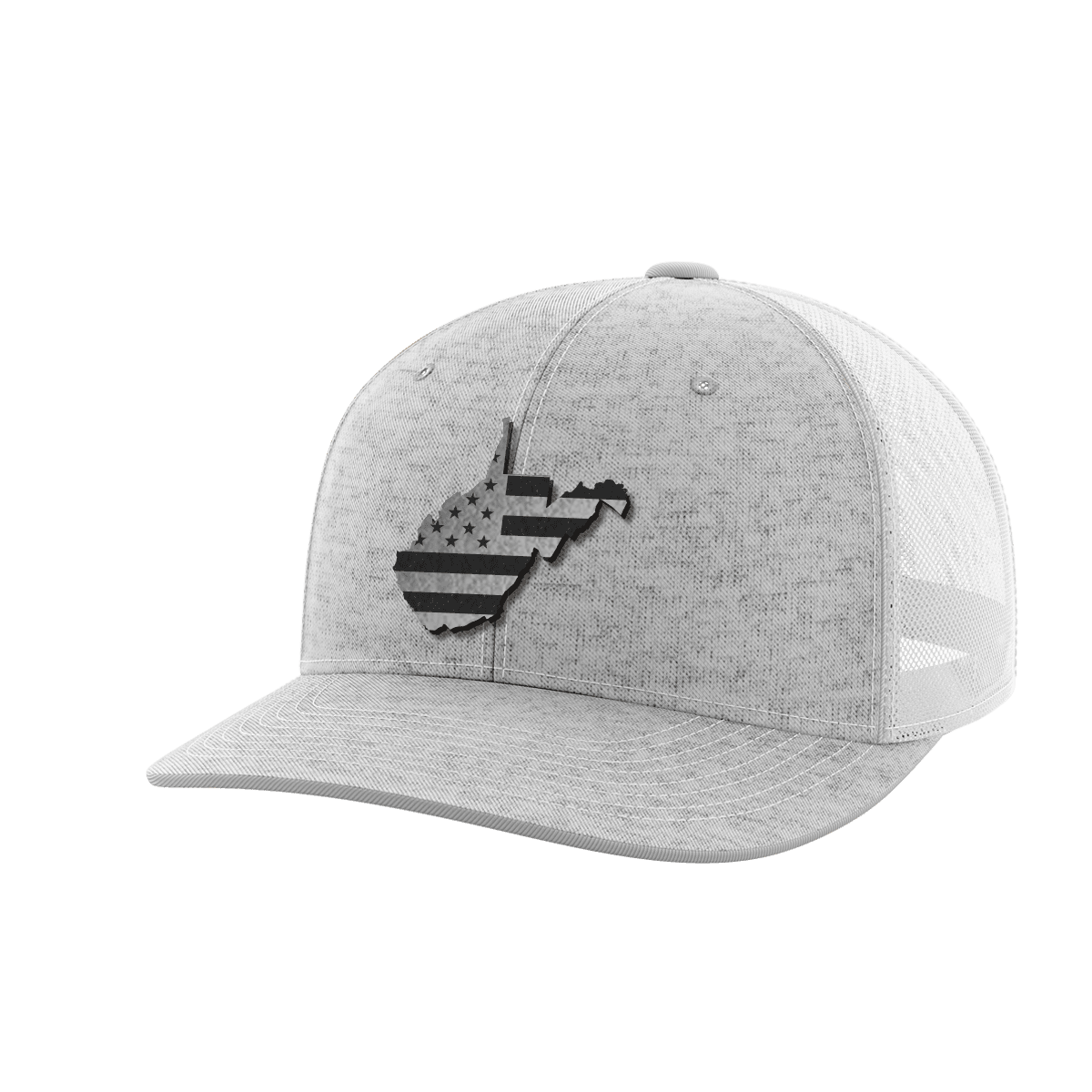 West Virginia United Hats Hat Greater Half Heather Grey/White Black Leatherette West Virginia