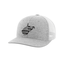 Thumbnail for West Virginia United Hats Hat Greater Half Heather Grey/White Black Leatherette West Virginia