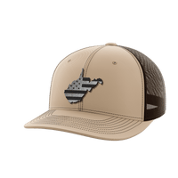 Thumbnail for West Virginia United Hats Hat Greater Half Khaki/Coffee Black Leatherette West Virginia