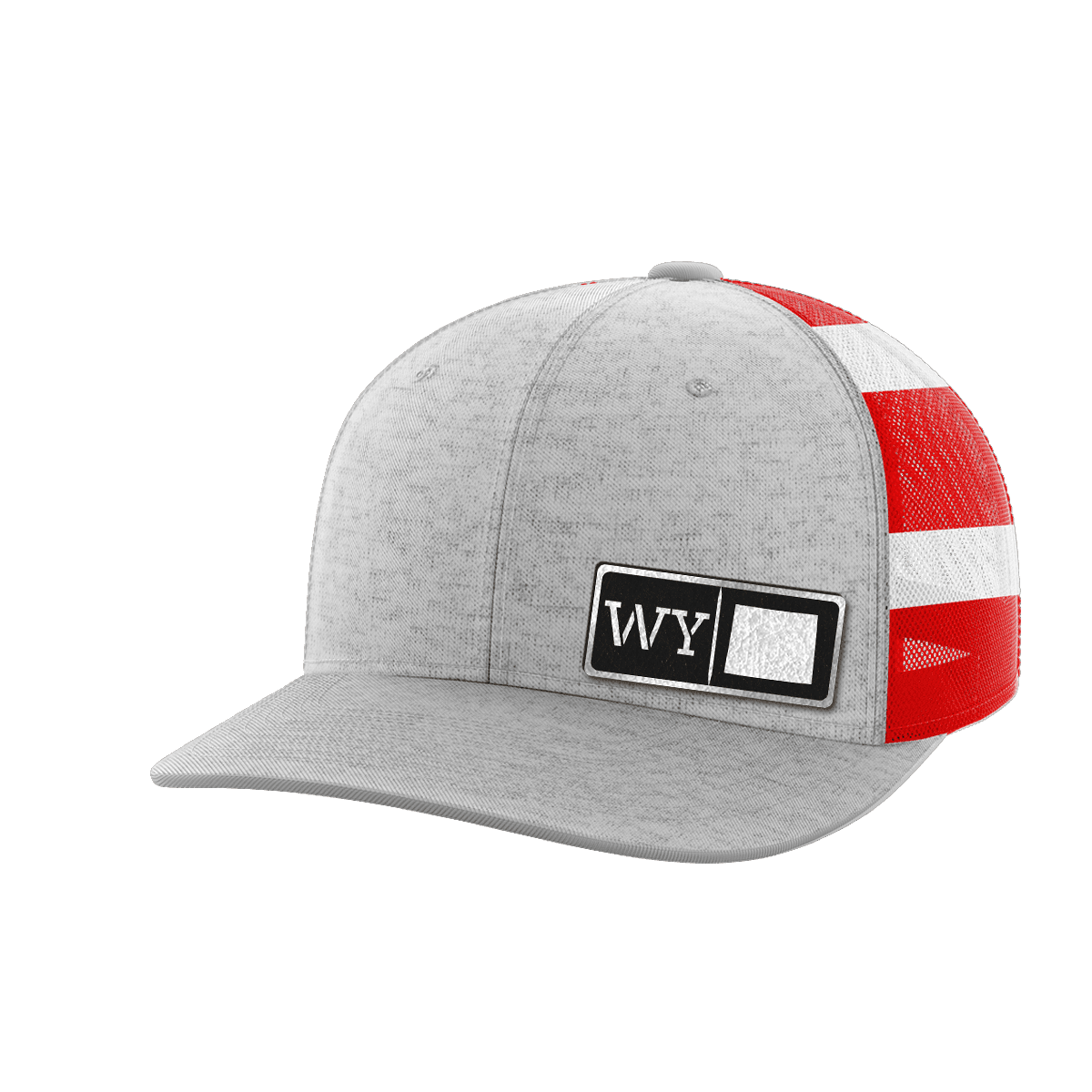 Wyoming Homegrown Hats Hat Greater Half Heather Grey/Flag Black Leatherette Wyoming