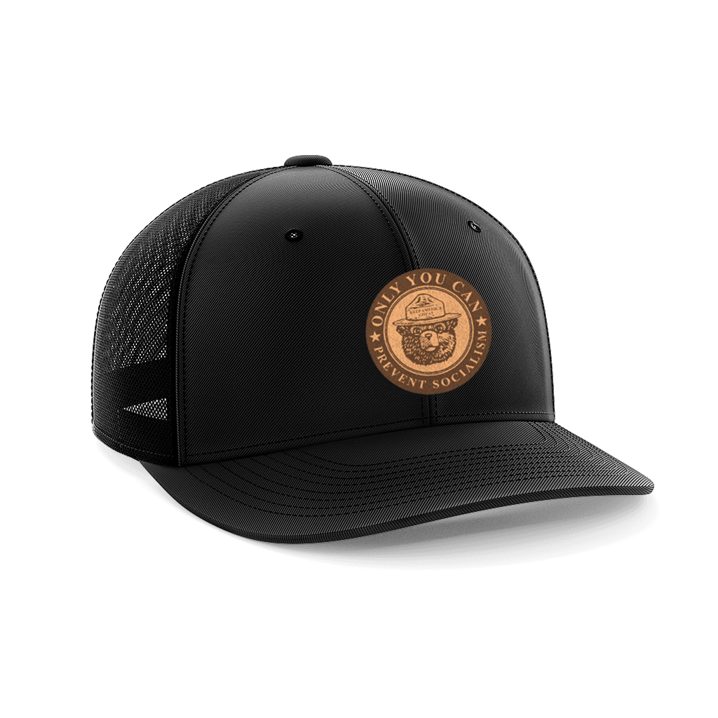 Only You Can Prevent Socialism Leather Patch Hat Hat Greater Half Black/Black