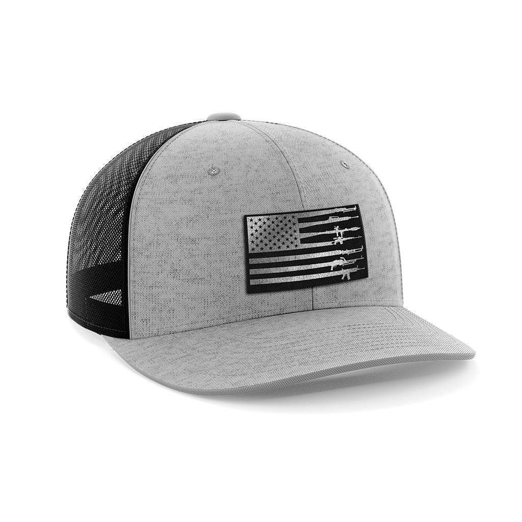 Rifle Flag Patch Hat Hat Greater Half Khaki/Coffee Black Leatherette