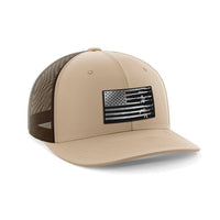 Thumbnail for Rifle Flag Patch Hat Hat Greater Half Heather Grey/White Black Leatherette