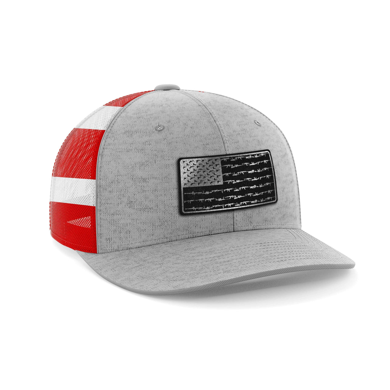 Amerigun Flag Patch Hat Hat Greater Half Heather Grey/Flag Black Leatherette