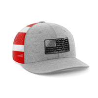 Thumbnail for Amerigun Flag Patch Hat Hat Greater Half Heather Grey/Flag Black Leatherette
