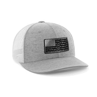 Thumbnail for Amerigun Flag Patch Hat Hat Greater Half Heather Grey/White Black Leatherette
