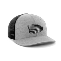 Thumbnail for Torn Flag Patch Hat Hat Greater Half Heather Grey/Black Black Leatherette