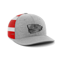Thumbnail for Torn Flag Patch Hat Hat Greater Half Heather Grey/Flag Black Leatherette