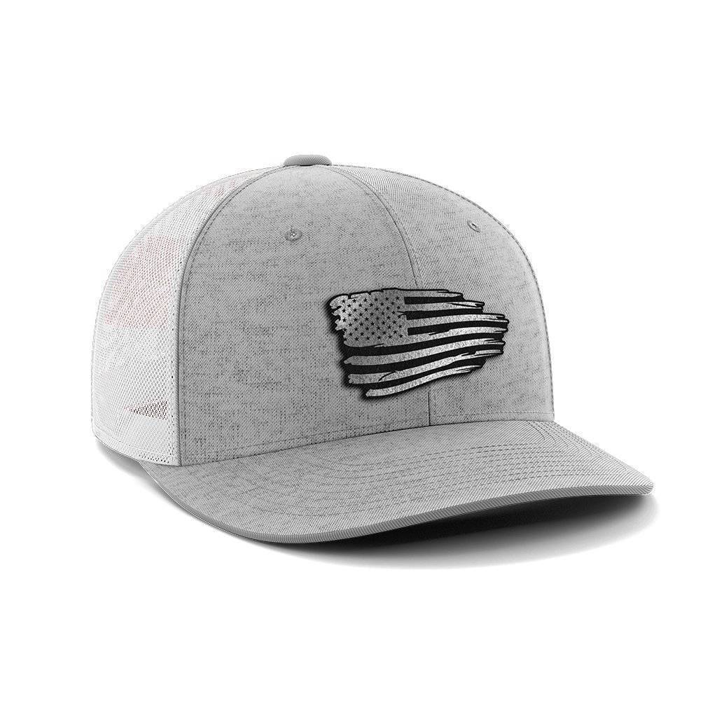 Torn Flag Patch Hat Hat Greater Half Heather Grey/White Black Leatherette