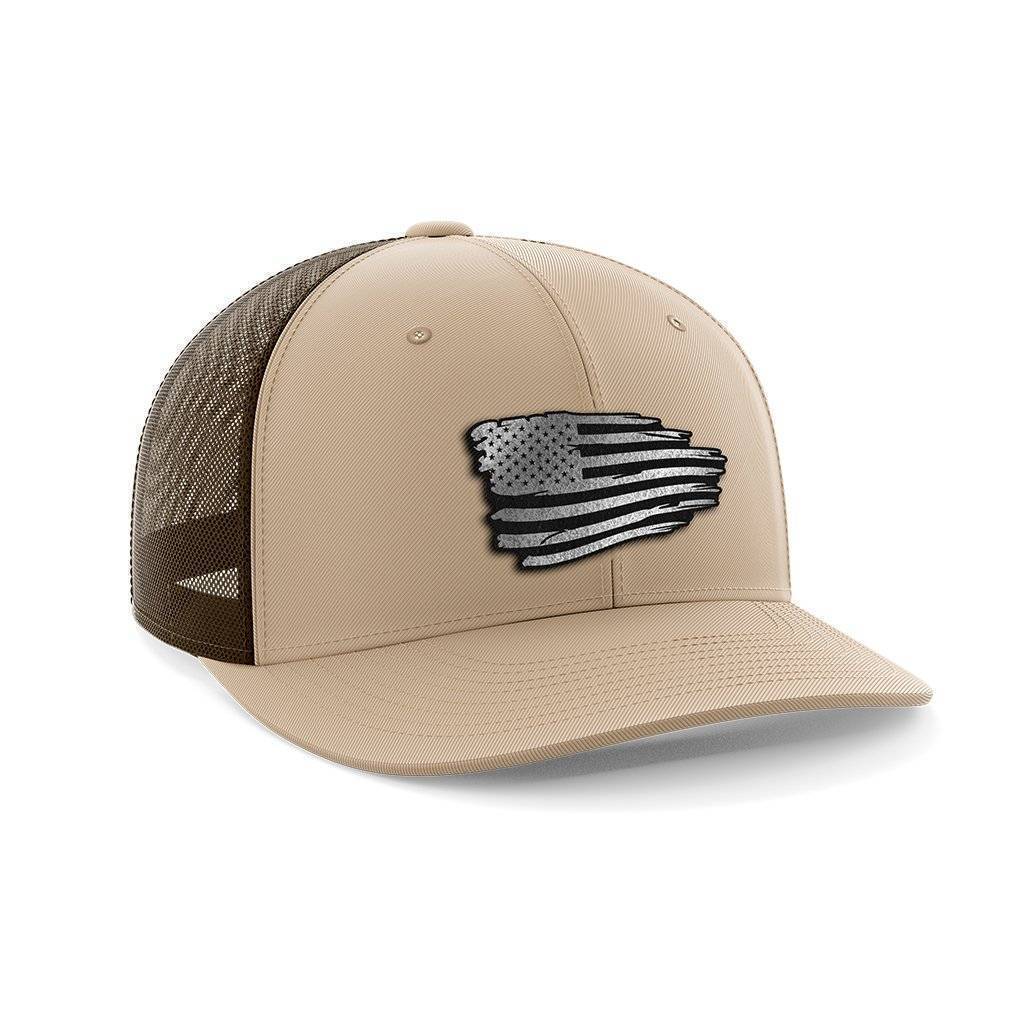 Torn Flag Patch Hat Hat Greater Half Khaki/Coffee Black Leatherette