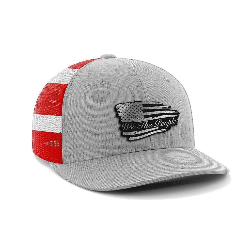 Torn Flag We The People Black Patch Hat Hat Greater Half Heather Grey/Flag