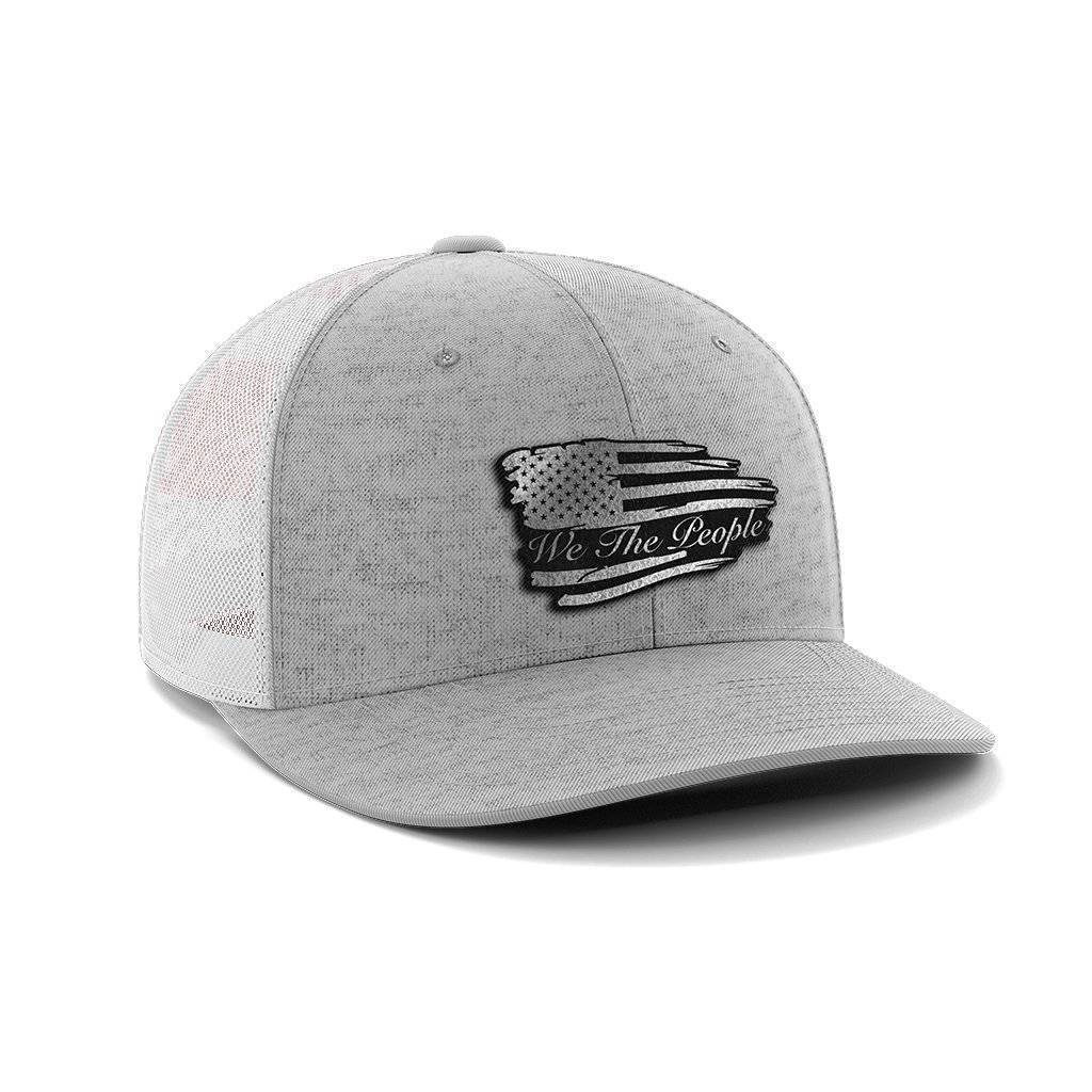 Torn Flag We The People Black Patch Hat Hat Greater Half Heather Grey/White