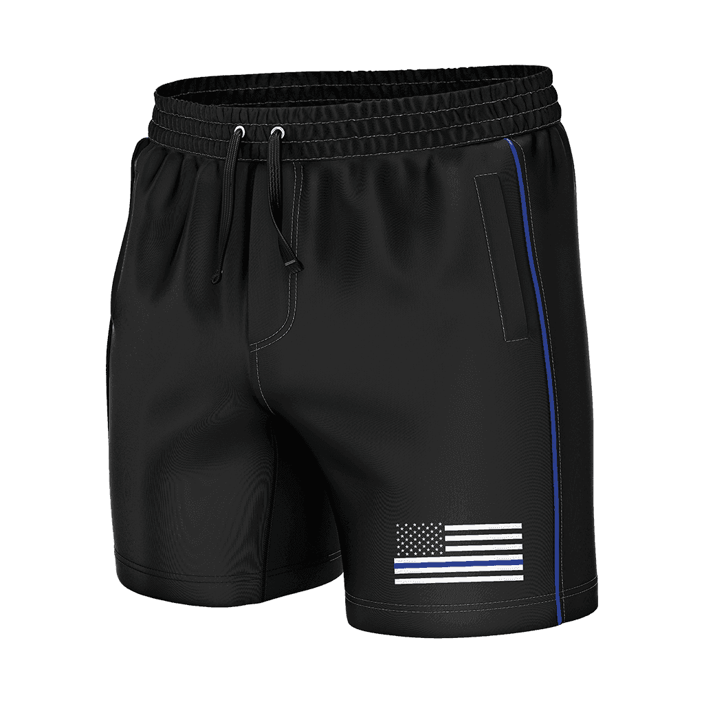 Thin Blue Line Swim Trunks Swim Trunk Greater Half S Shorties (5" Inseam)