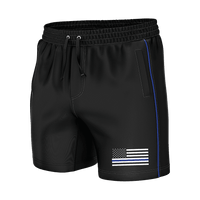 Thumbnail for Thin Blue Line Swim Trunks Swim Trunk Greater Half S Shorties (5