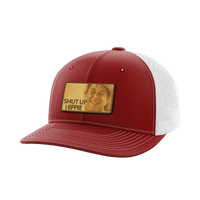 Thumbnail for Shut Up Hippie Leather Patch Hat Hat Greater Half Cardinal Red/White