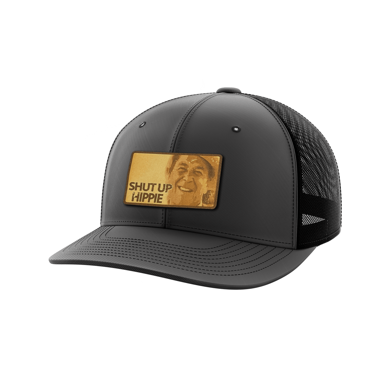 Shut Up Hippie Leather Patch Hat Hat Greater Half Charcoal/Black