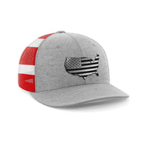 Thumbnail for Continental Flag Black Patch Hat Hat Greater Half Heather Grey/Flag