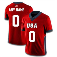 Thumbnail for Custom USA Football Jersey (Red) Football Jersey Greater Half S