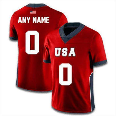 Custom USA Football Jersey (Red) Football Jersey Greater Half S