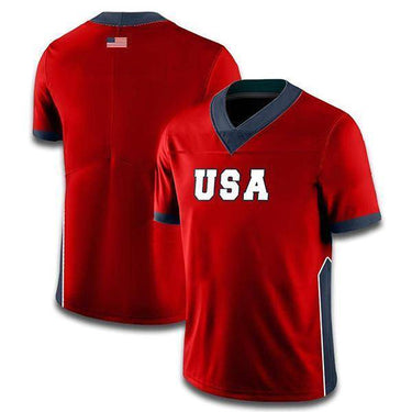 Custom USA Football Jersey (Red) Football Jersey Greater Half