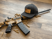 Thumbnail for Rifle Flag Patch Hat Hat Greater Half Black/Black Genuine Leather