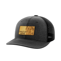 Thumbnail for Shut Up Hippie Leather Patch Hat Hat Greater Half Heather Black/Black