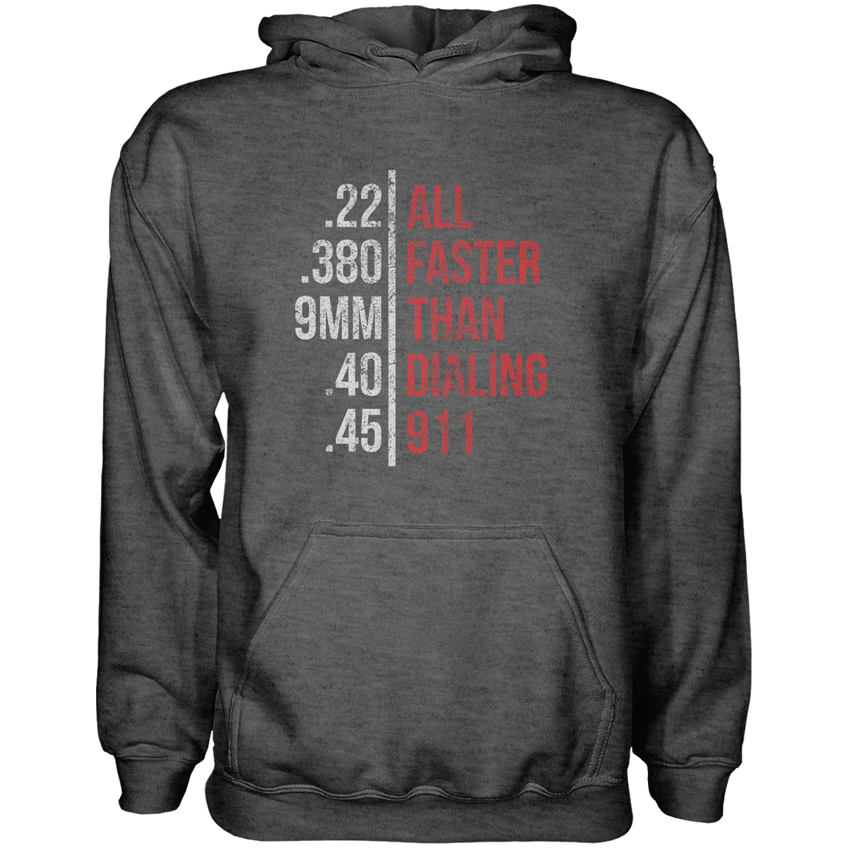 Faster Than Dailing 911 Hoodie Graphic Fleece Hoodie Greater Half Heather Charcoal S