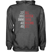 Thumbnail for Faster Than Dailing 911 Hoodie Graphic Fleece Hoodie Greater Half Heather Charcoal S