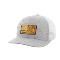 Thumbnail for Shut Up Hippie Leather Patch Hat Hat Greater Half Heather Grey/White
