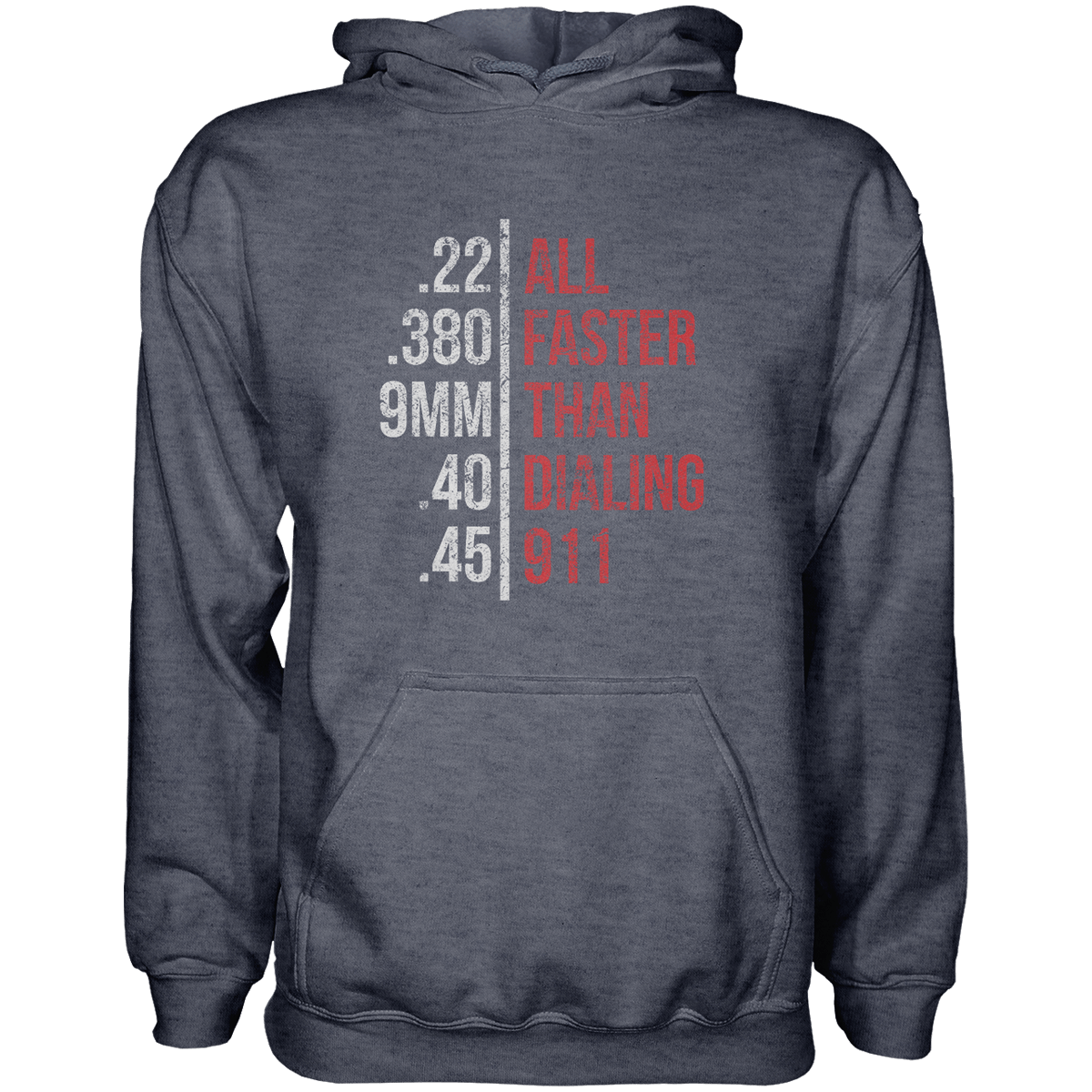 Faster Than Dailing 911 Hoodie Graphic Fleece Hoodie Greater Half Heathered Navy S