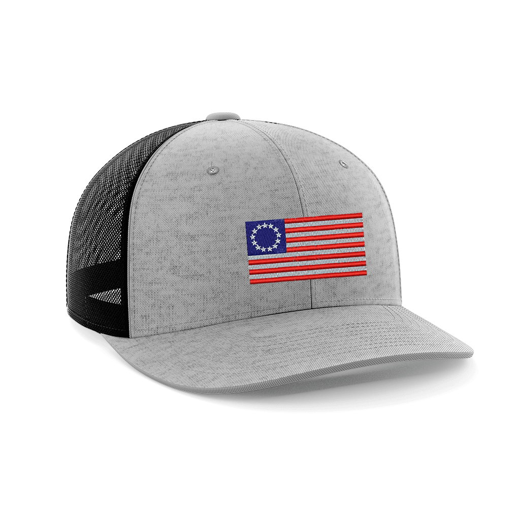 13 Colonies Embroidered Trucker Hat Hat Greater Half Heather Grey/Black