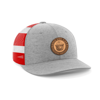Thumbnail for Only You Can Prevent Socialism Leather Patch Hat Hat Greater Half Heather Grey/Flag
