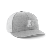 Thumbnail for Beer, Gun's, Bacon Embroidered Trucker Hat Hat Greater Half Heather Grey/White