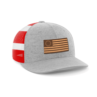 Thumbnail for 13 Colonies Leather Patch Hat Hat Greater Half Heather Grey/Flag