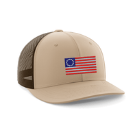 Thumbnail for 13 Colonies Embroidered Trucker Hat Hat Greater Half Khaki/Coffee