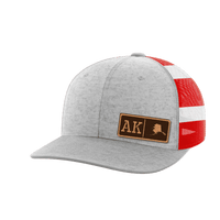 Thumbnail for Alaska Homegrown Hats Hat Greater Half Heather Grey/Flag Genuine Leather Alaska