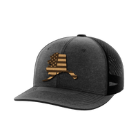 Thumbnail for Alaska United Hats Hat Greater Half Heather Black/Black Genuine Leather Alaska