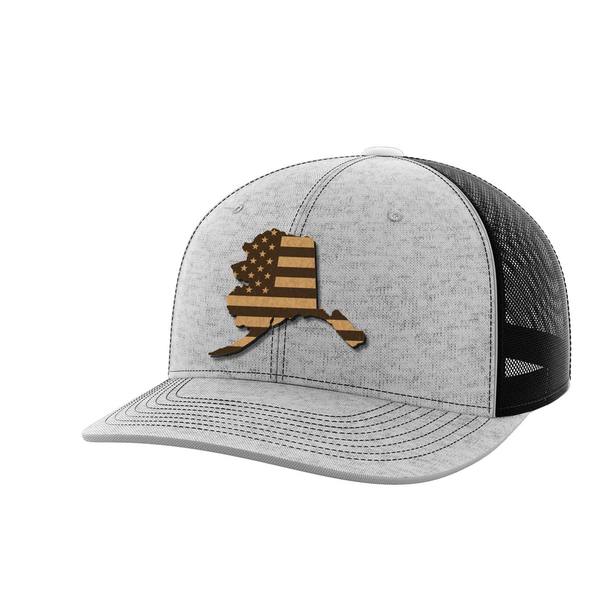 Alaska United Hats Hat Greater Half Heather Grey/Black Genuine Leather Alaska