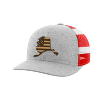 Thumbnail for Alaska United Hats Hat Greater Half Heather Grey/Flag Genuine Leather Alaska