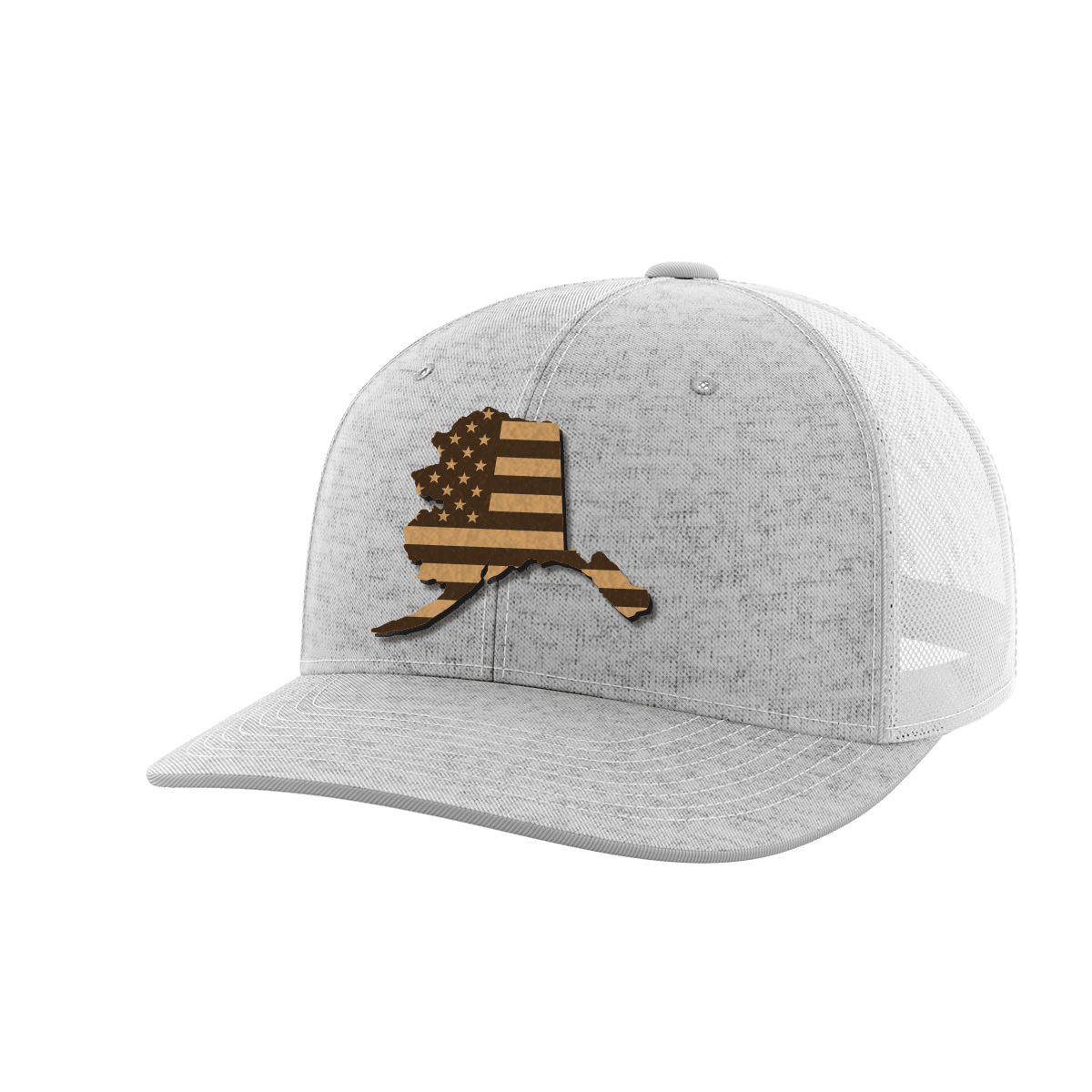 Alaska United Hats Hat Greater Half Heather Grey/White Genuine Leather Alaska