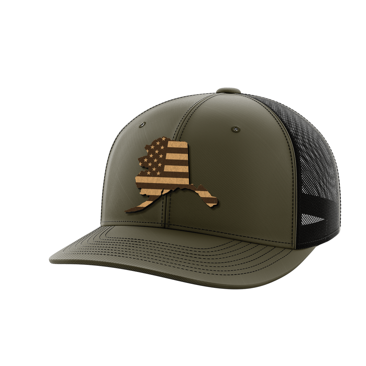 Alaska United Hats Hat Greater Half OD Green/Black Genuine Leather Alaska