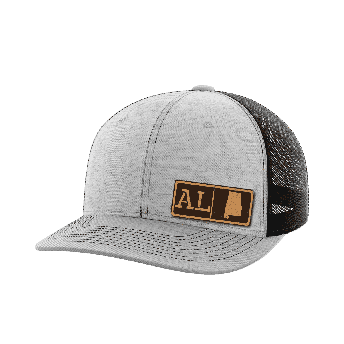 Alabama Homegrown Hats Hat Greater Half Heather Grey/Black Genuine Leather Alabama